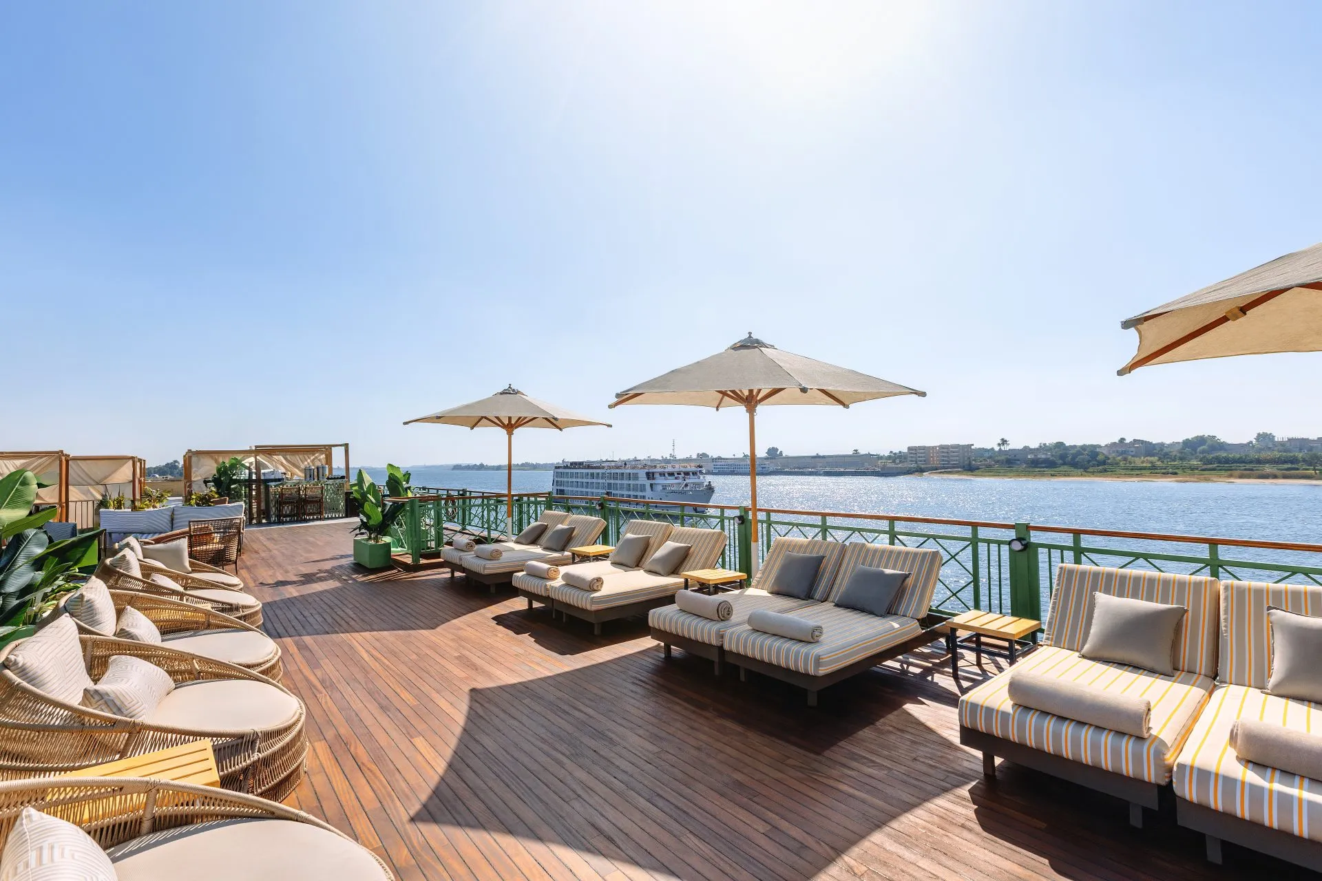 Sun deck of the Esmeralda Nile Cruise Nile cruise